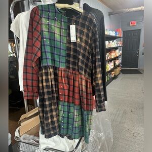 UO Color Block Bleach Mini Dress size XL